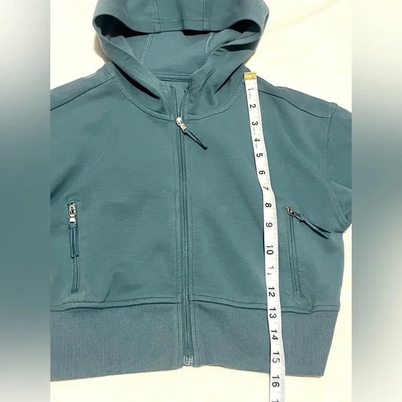 Old Navy Active Dynamic Fleece Zip-Up Sweatshirt Kids Teal Hoodie Size 8 - Picture 5 of 15